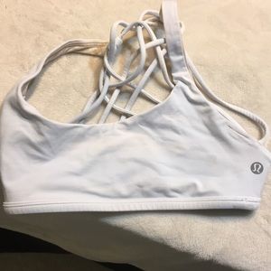 White Lululemon sports bra